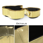 Luxury Hammered Brass Coffee Table with Wave Sculptural Design & Artisan Craftsmanship