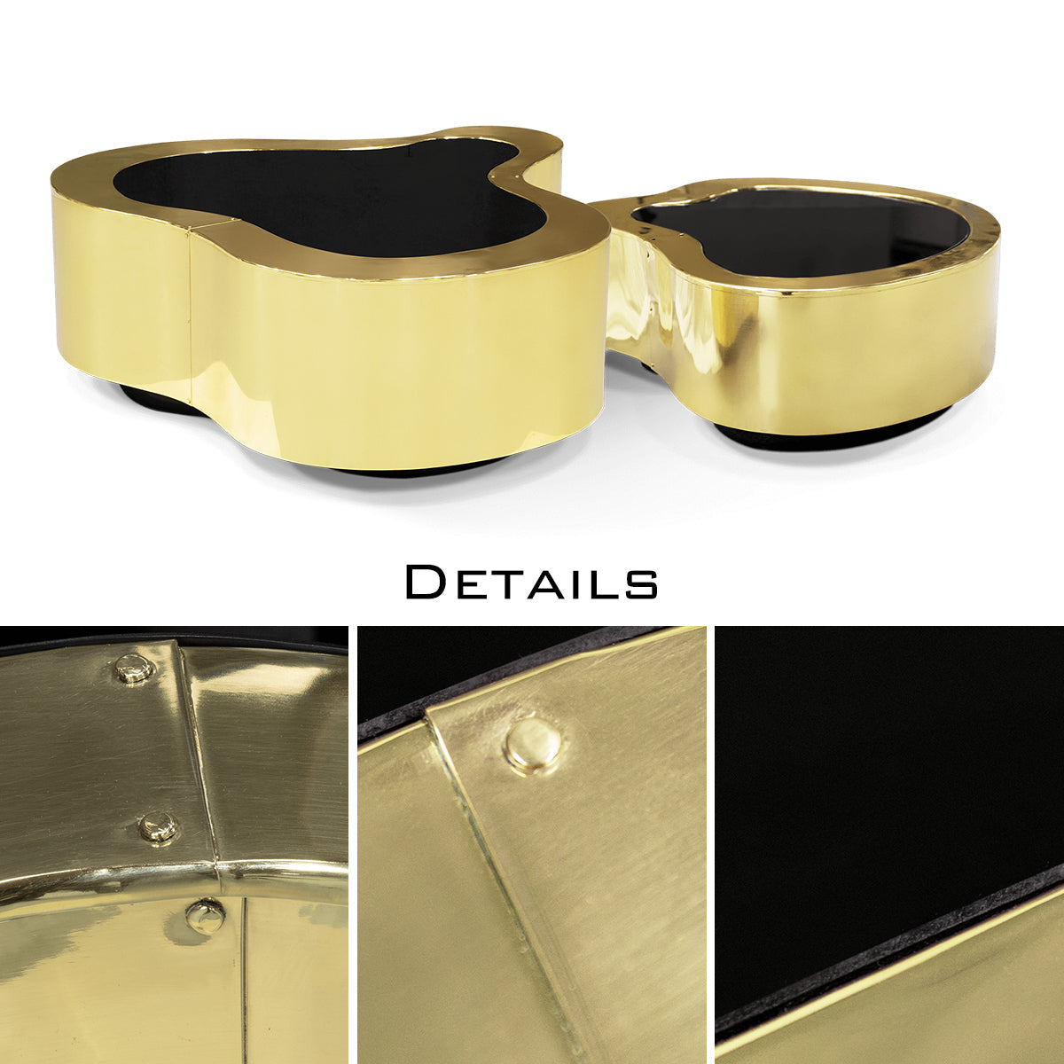 Luxury Hammered Brass Coffee Table with Wave Sculptural Design & Artisan Craftsmanship