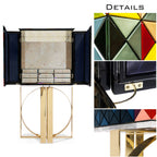 Luxury Geometric Bar Cabinet with Pixel-Inspired Design & Hidden Storage