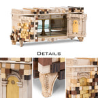 Luxury Mirrored Sideboard Buffet Cabinet with Gold Accents & Modern Storage