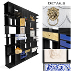 Luxury Glass Display Cabinet with Brass Accents, Curio Storage & Designer Shelving