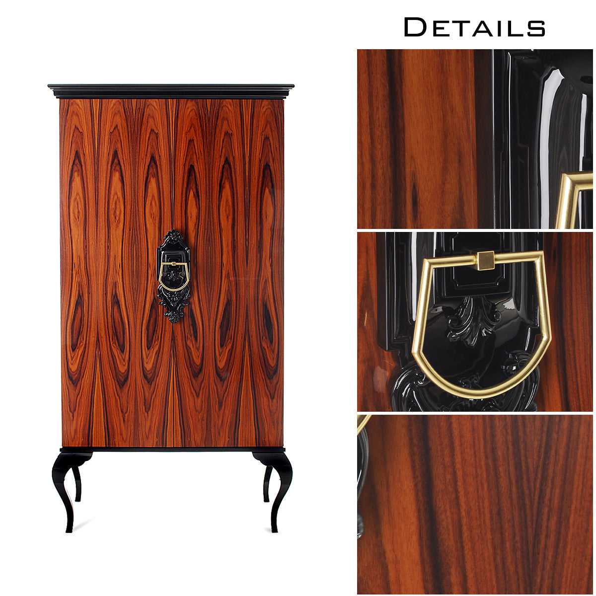 Luxury Sculptural Display Cabinet with Glass Shelves & Designer Storage