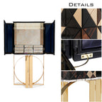 Luxury Geometric Bar Cabinet with Pixel-Inspired Design & Hidden Storage