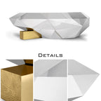 Luxury Geometric Coffee Table with Diamond-Inspired Design & High Gloss Finish