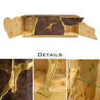 Luxury Black Gold Sideboard Cabinet with Sculptural Cracked Design