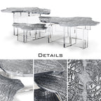 Luxury Designer Coffee Table with Hand-Painted Artistic Top & Sculptural Brass Base