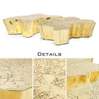 Luxury Patina Brass Coffee Table with Organic Sculptural Design & Handcrafted Finish