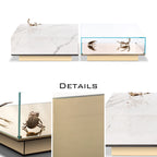 Luxury Coffee Table Set with Marble, Glass & Sculptural Gold Brass Design