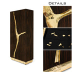 Luxury Walnut Display Cabinet with Sculptural Brass Accents & Hidden Storage
