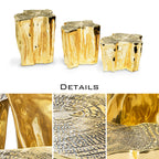 Luxury White Coffee Table with Sculptural Gold Base & Organic Modern Design