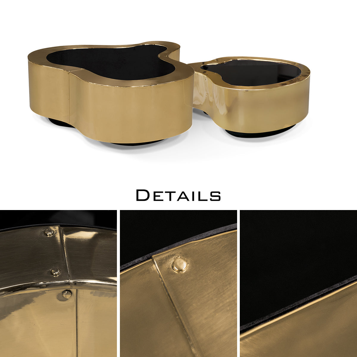 Luxury Hammered Brass Coffee Table with Wave Sculptural Design & Artisan Craftsmanship