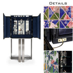 Luxury Geometric Bar Cabinet with Pixel-Inspired Design & Hidden Storage