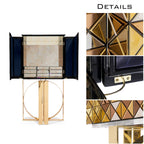Luxury Geometric Bar Cabinet with Pixel-Inspired Design & Hidden Storage