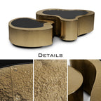 Luxury Hammered Brass Coffee Table with Wave Sculptural Design & Artisan Craftsmanship