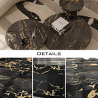 Luxury Gold Coffee Table with Round Glass Top & Sculptural Brass Base