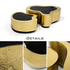 Luxury Hammered Brass Coffee Table with Wave Sculptural Design & Artisan Craftsmanship