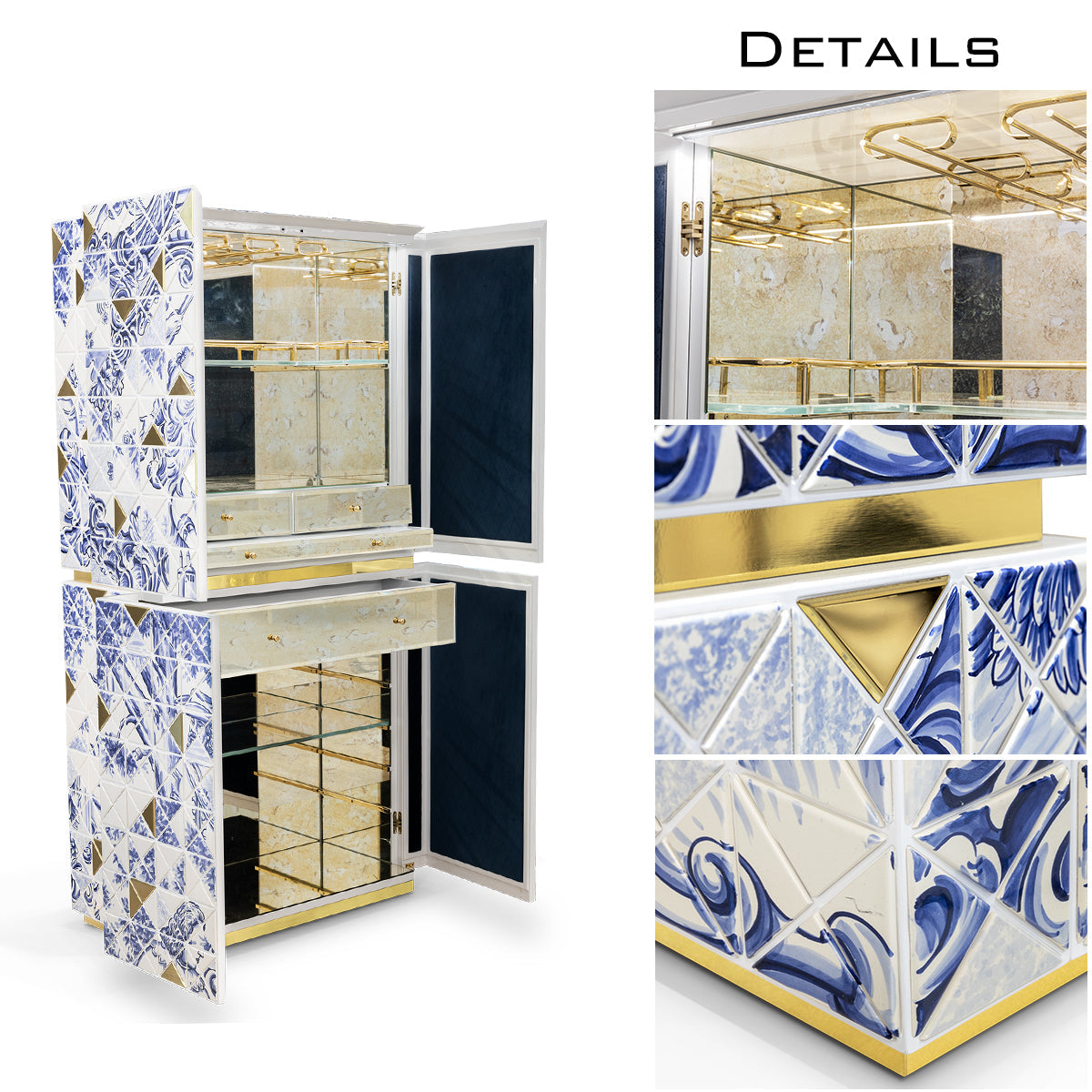 Luxury Walnut Curio Cabinet with Pixel-Inspired Design & Hidden Storage