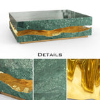 Luxury Carrara Marble Coffee Table with Sculptural Brass Frame & Organic Design