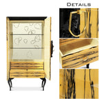 Luxury Sculptural Display Cabinet with Glass Shelves & Designer Storage