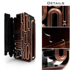 Luxury Bar Cabinet with Brass Tube Design, Glass Shelves & Hidden Storage