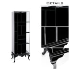 Luxury Tall Bookcase with Smoked Glass Shelves & Modern Display Storage