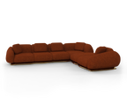Luxury Modular Velvet Sofa with Polished Brass Base & Sculptural Masterpiece Design