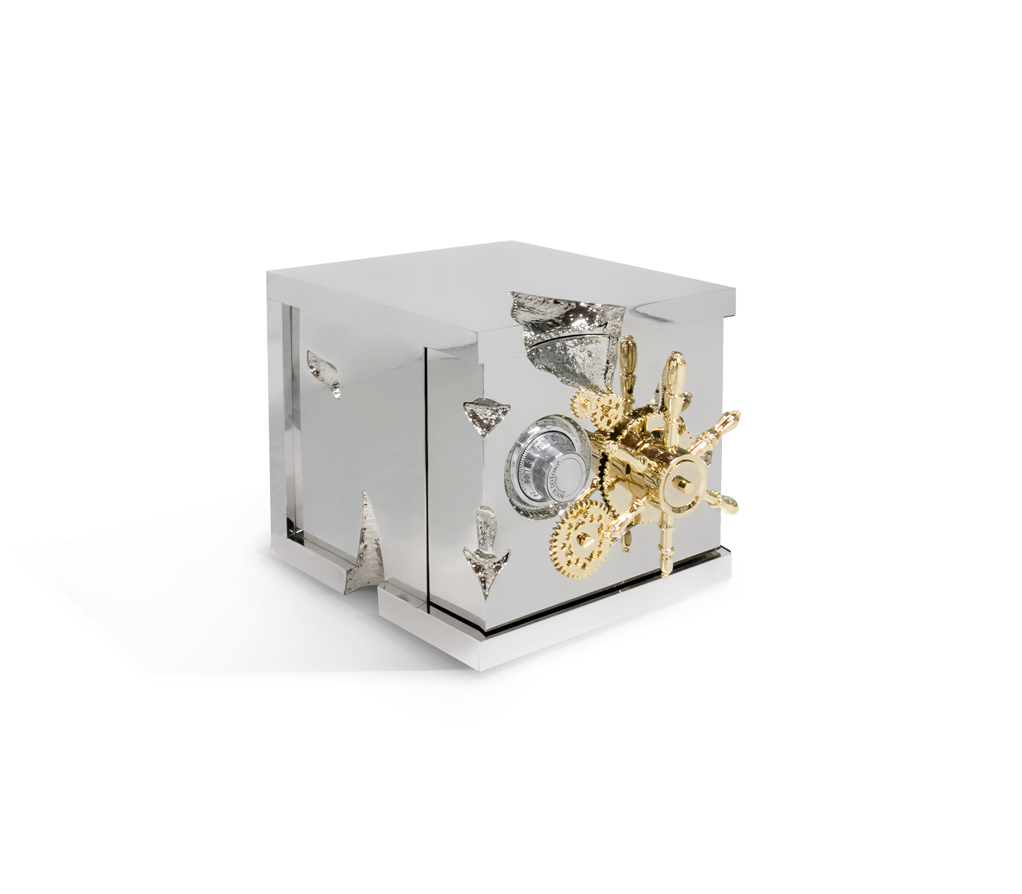 Luxury Portable Jewelry Safe with Secret Dial Lock & Gold-Plated Brass Gear Design