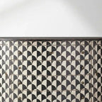 Andretta Pappelholz-Schrank/Sideboard im modernen Wohnstil mit schwarz-weißem geometrischem Muster