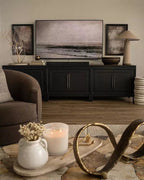 Rowan Modular Media Console Wood TV Stand Unit Modern Sideboard Living Entryways Storage Cabinet