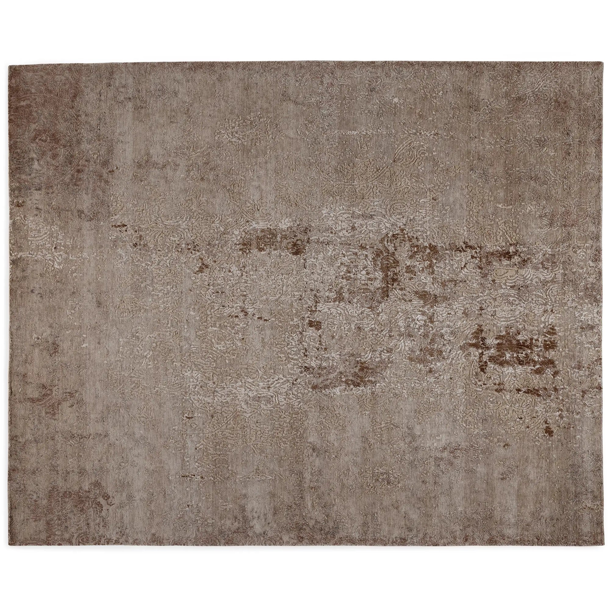 Zealand Hand-Knotted Rug Modern Color Palette and Floral Brocade Pattern Carpet
