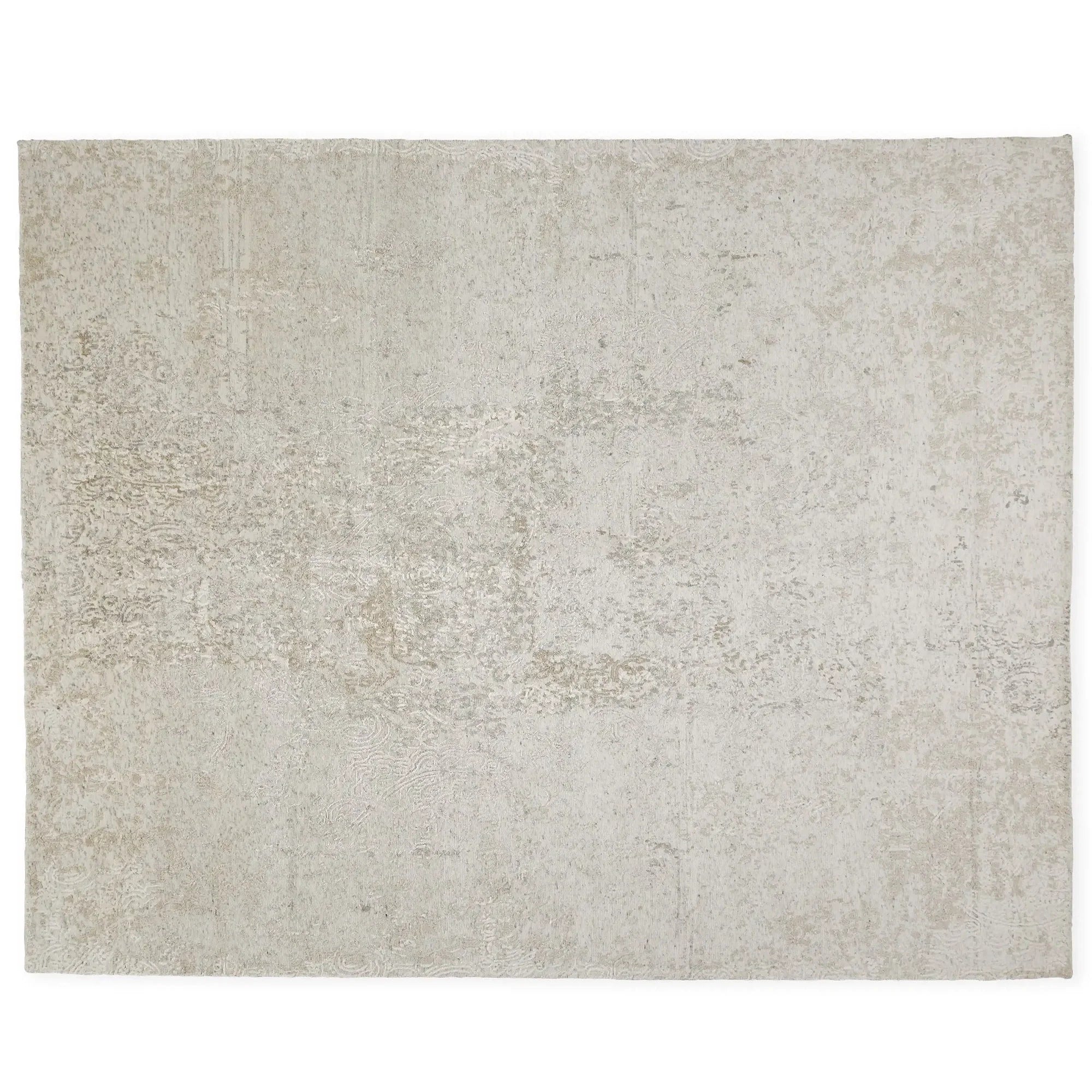 Zealand Hand-Knotted Rug Modern Color Palette and Floral Brocade Pattern Carpet