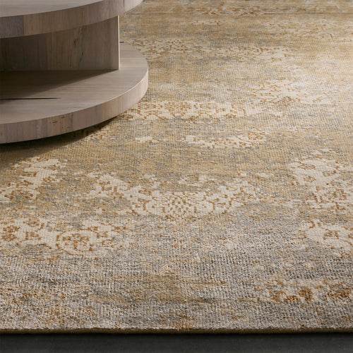 Tapis Tancey noué main style moderne à motif floral abstrait