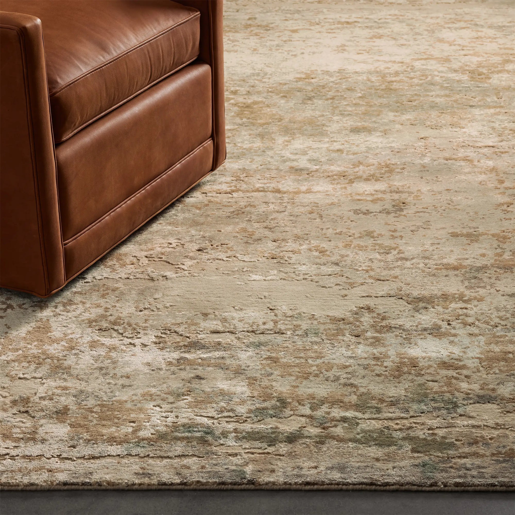 Tiona Monron Wool Hand-Knotted Rug Fusion of Traditional Craftsmanship and Oil Painting Exquisite Carpet