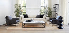 Nomad Rectangular Coffee Table with White Marble Top Steel Base Living Room Center Tea Table
