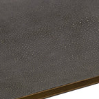 Table basse rectangulaire en verre Max avec fausse incrustation en galuchat