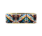 Luxury Anodized Metal Sideboard Cabinet with Pixel-Inspired Design & Hidden Storage