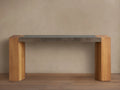 Acacius Steel Wood Console Table with Natural Materials Entryways Entrance Table