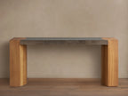 Acacius Steel Wood Console Table with Natural Materials Entryways Entrance Table