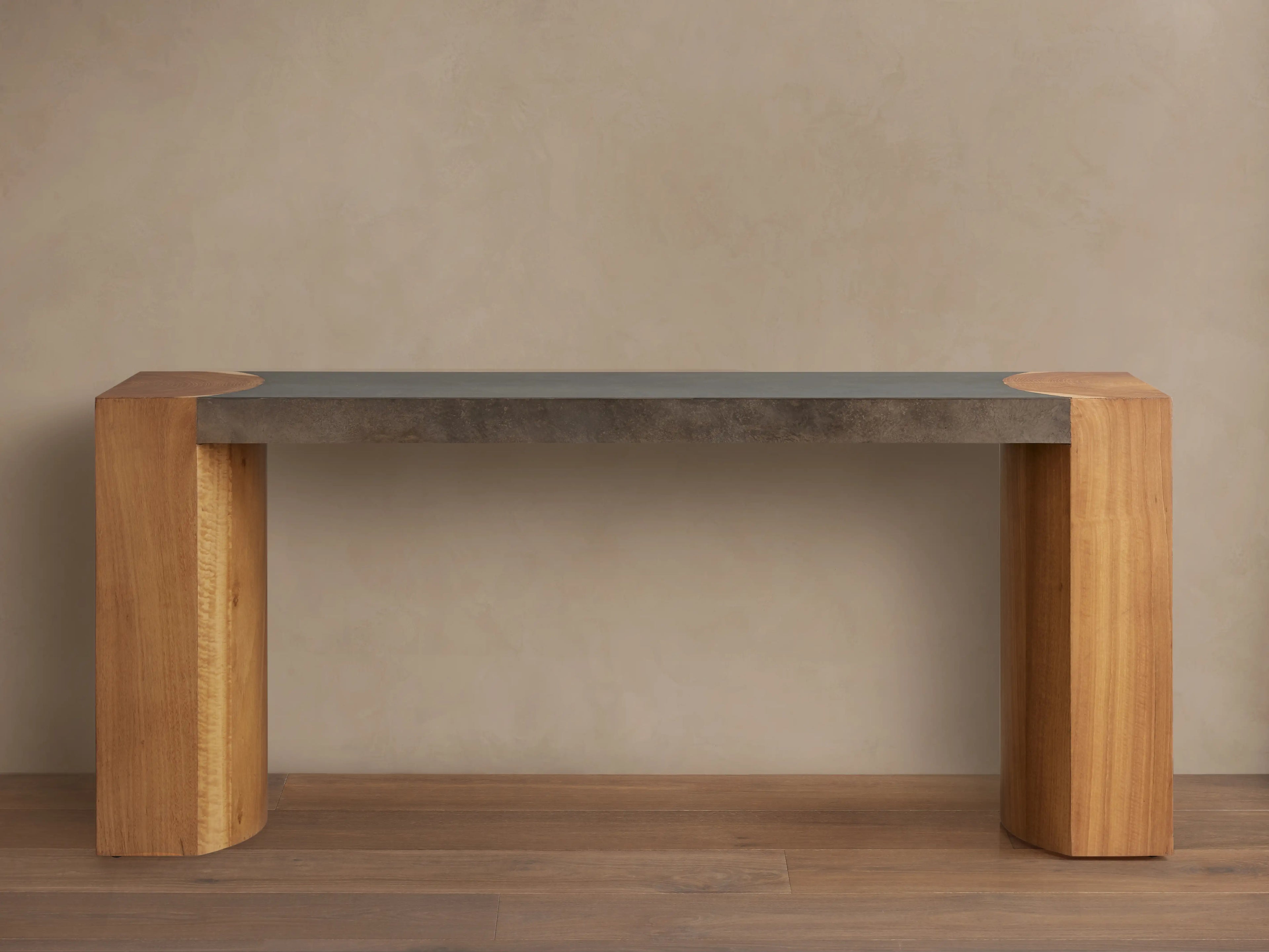 Acacius Steel Wood Console Table with Natural Materials Entryways Entrance Table