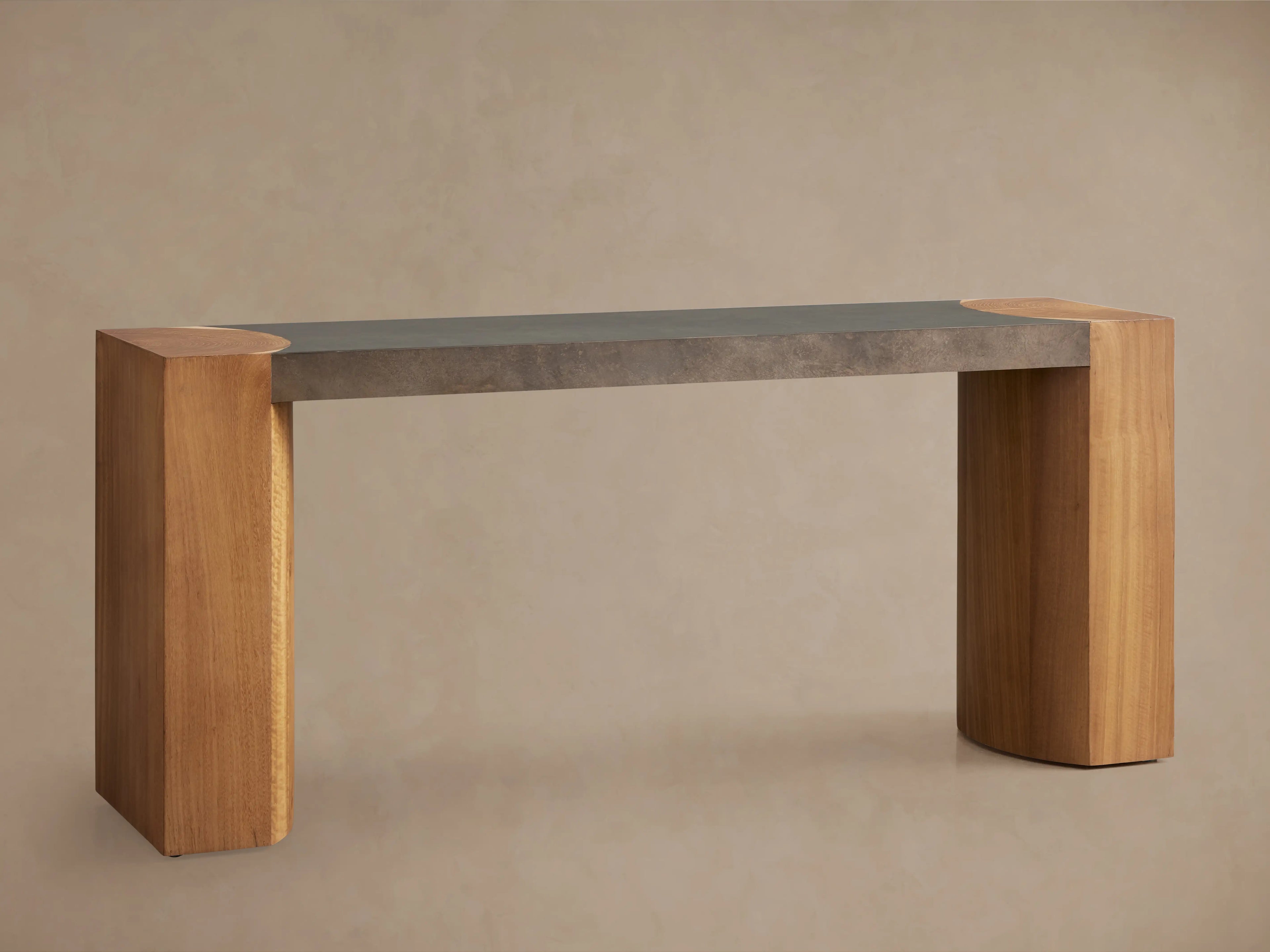 Acacius Steel Wood Console Table with Natural Materials Entryways Entrance Table