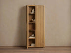 Finnley Wood Tall Cabinet Living Room Storage Cabinet with Doors Minimalist Modern Style