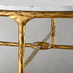 Thaddeus Metal Marble Round Coffee Table Hand-Forged Style O & X Living Sofa Center Tea Table