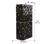Luxury Walnut Curio Cabinet with Pixel-Inspired Design & Hidden Storage
