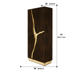 Luxury Walnut Display Cabinet with Sculptural Brass Accents & Hidden Storage