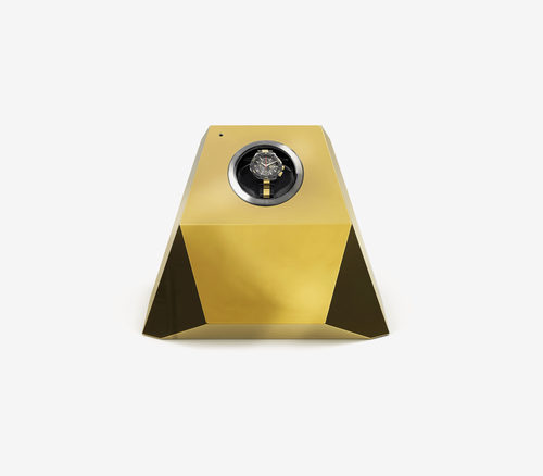 Luxury Diamond Watch Winder with Sculptural Faceted Design & Premium Single Rotor System
