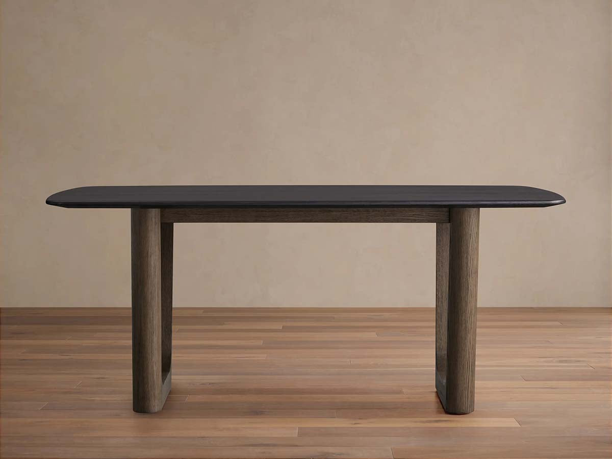 Saint Germain Wood Rectangle Dining Table with Solid Oak Top Rennes Base
