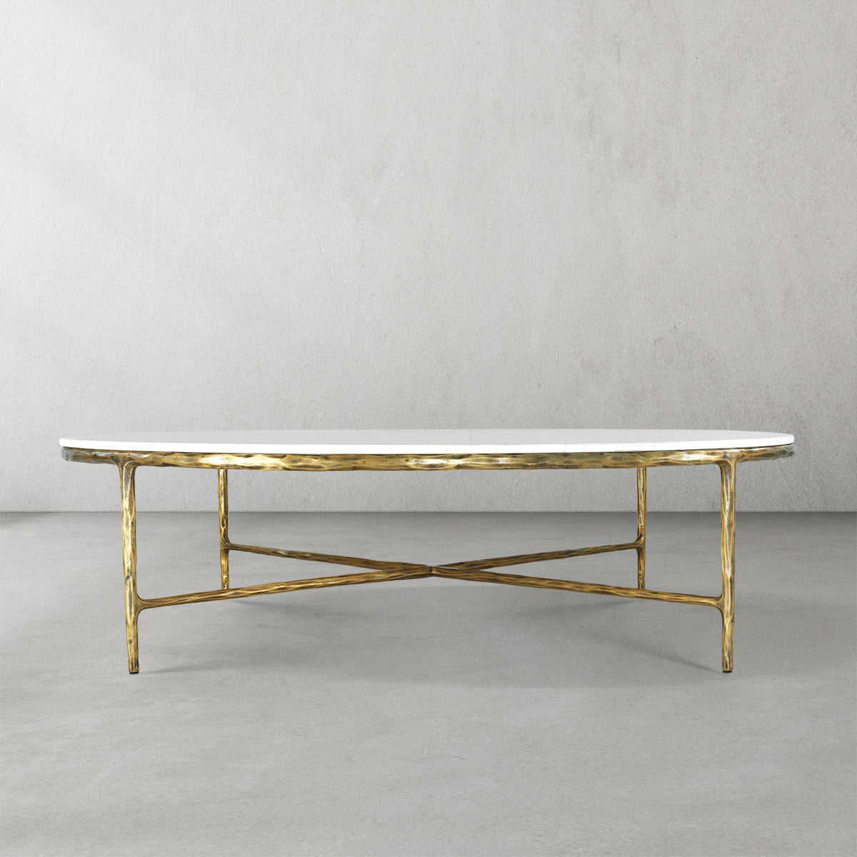Thaddeus Metal Marble Round Coffee Table Hand-Forged Style O & X Living Sofa Center Tea Table