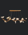 48-72 Inch Linear Chandelier Stylish Glass Bird Chandelier Lighting for Dining Room