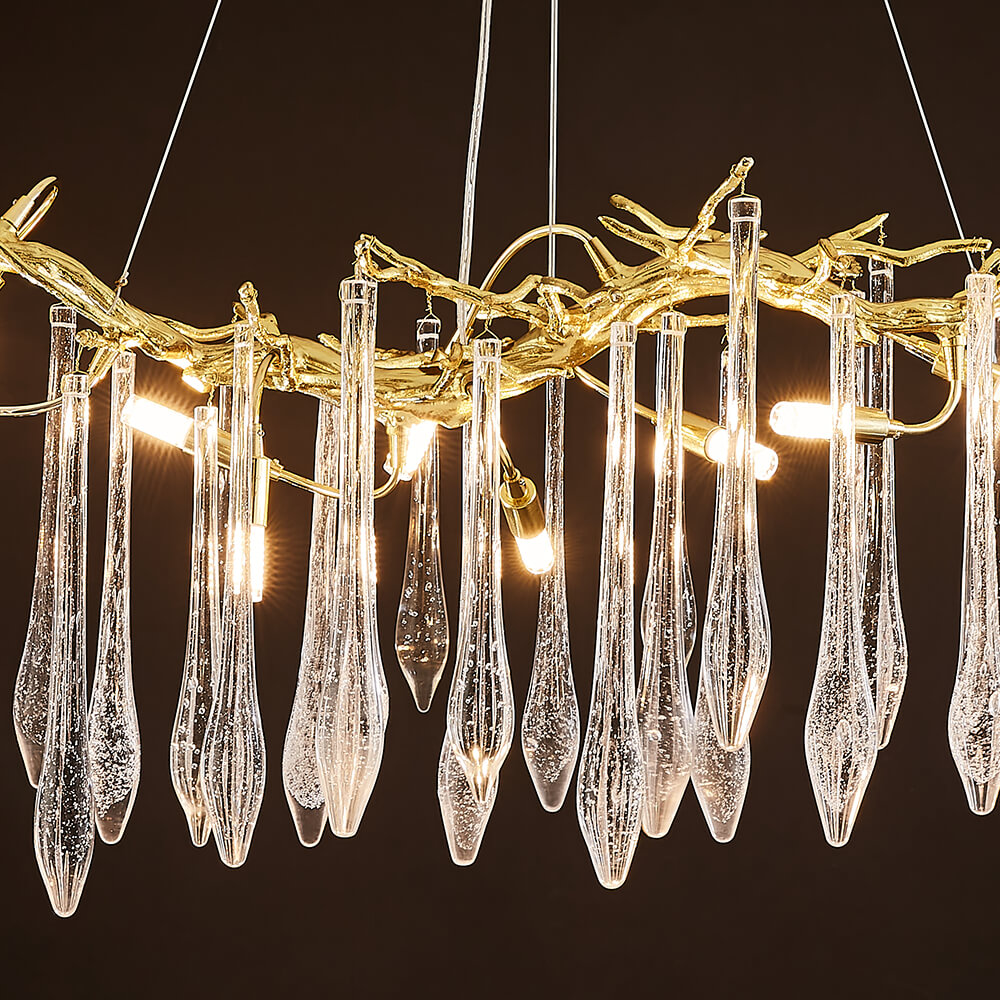 48-72 Inch Linear Chandelier Modern Glass Drop Chandelier