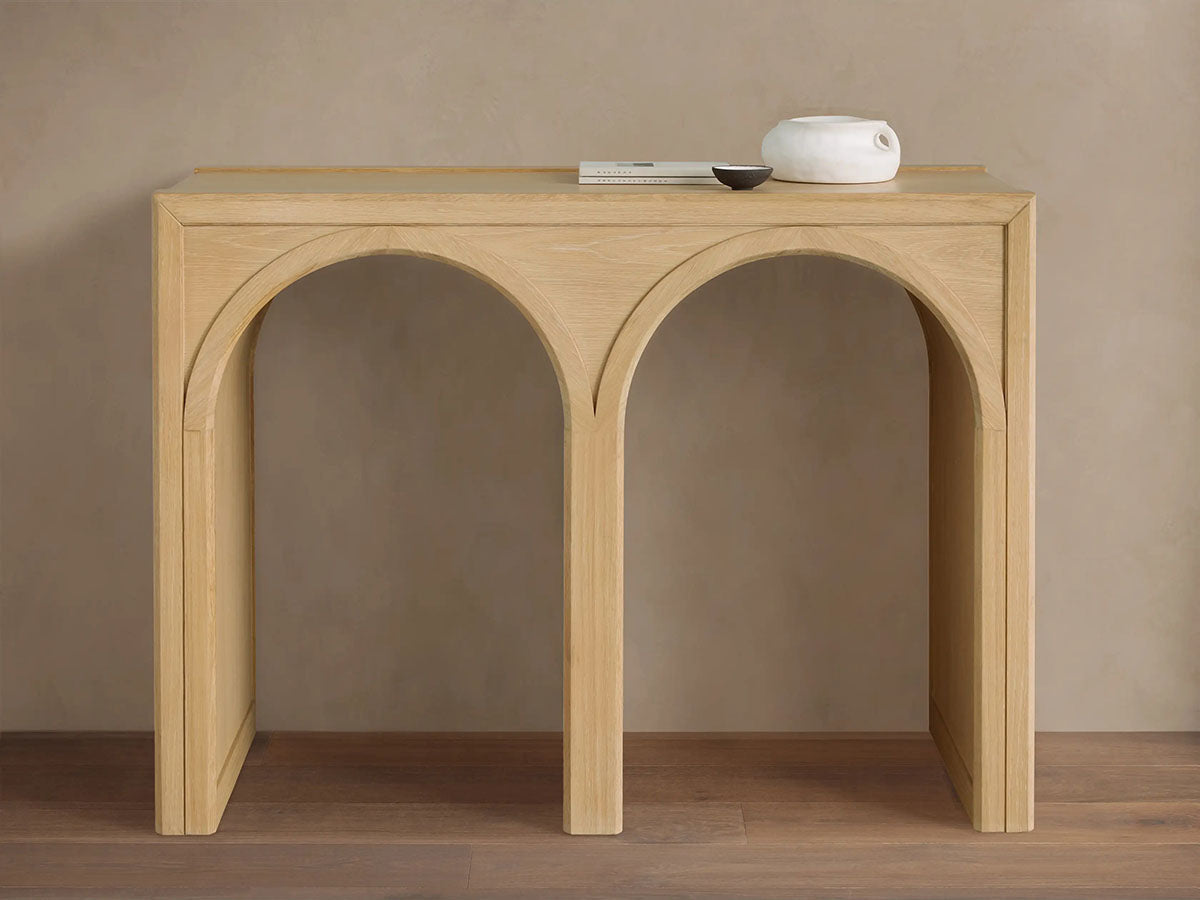 Console d'entrée Hattie en chêne massif, style rustique